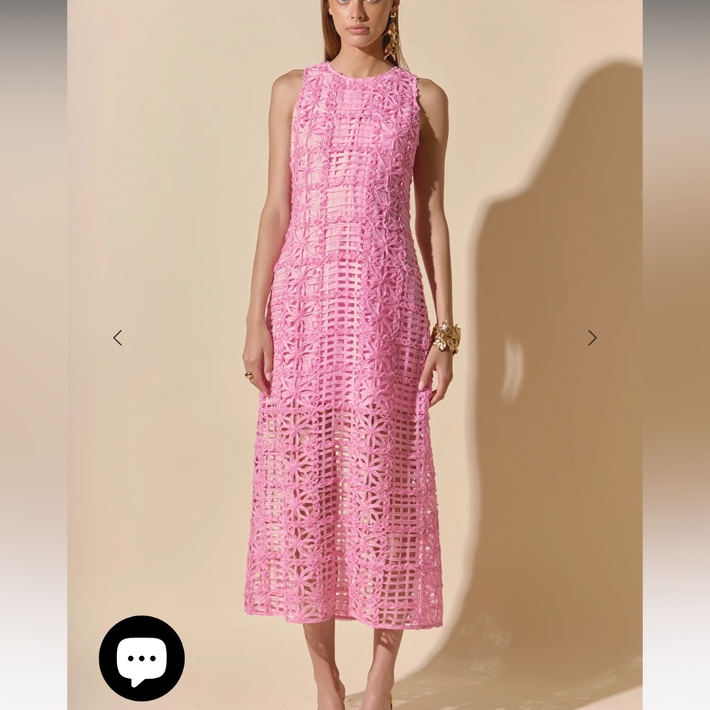 Endless Rose Pink Lace Midi Dress